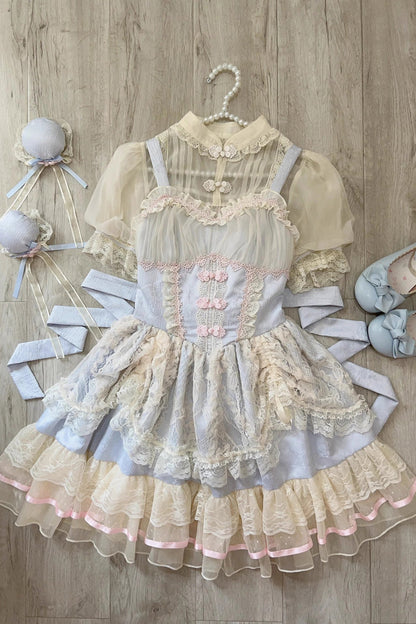 Sweet Lolita JSK - Flower Bud Halterneck Print, 3 Colors, Chinese-Inspired Style - additional product view 13