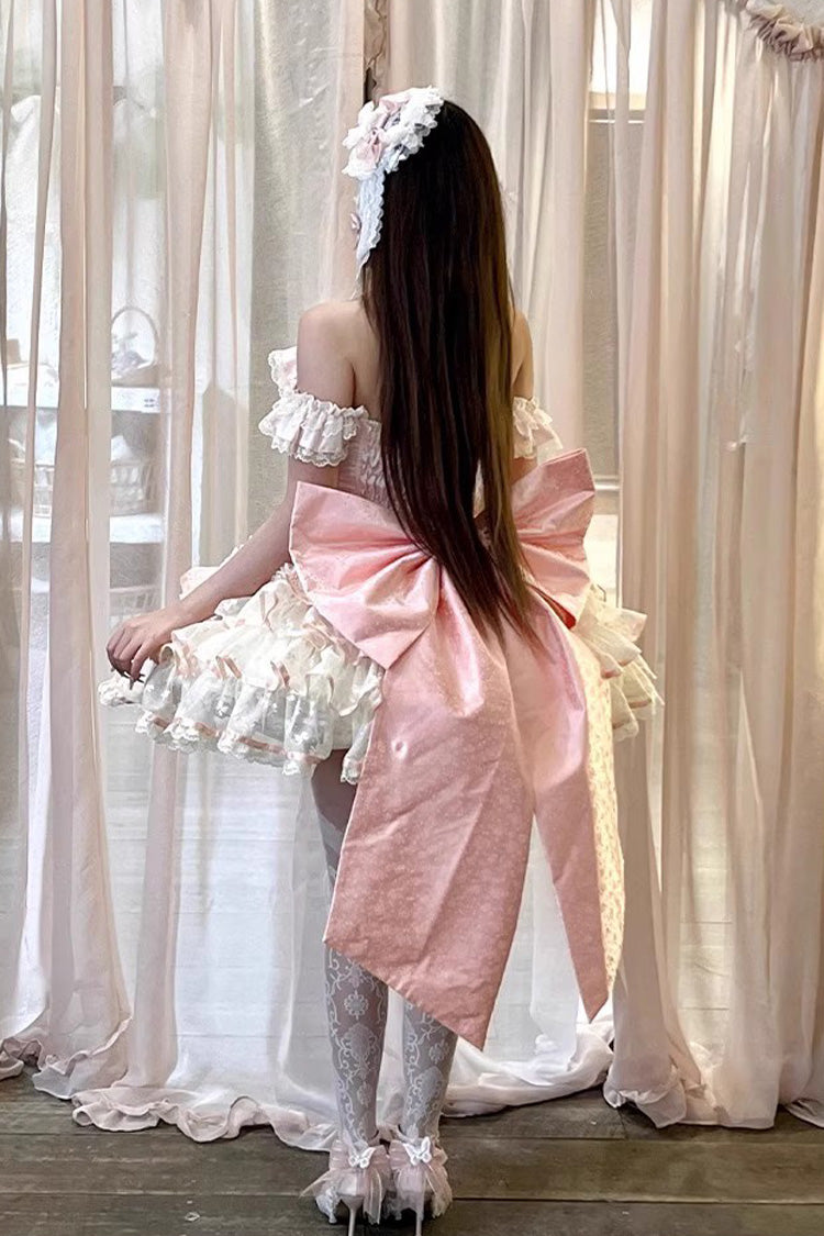 Sweet Lolita JSK - Flower Language Of Eros, Pink, Ballet-Inspired Style, Bow Detail - additional product view 8