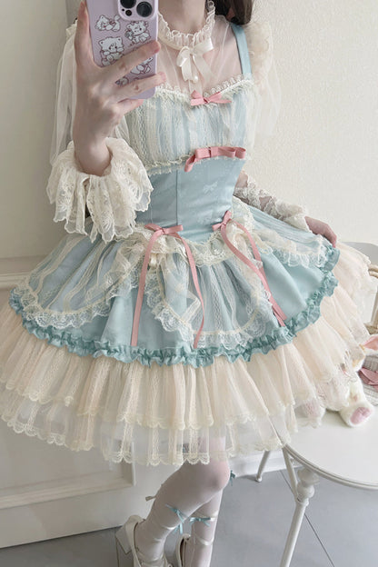 Sweet Lolita JSK - Flower Season, 4 Colors, Ballet-Inspired Style, Bow Detail, Lace Trim - additional product view 3