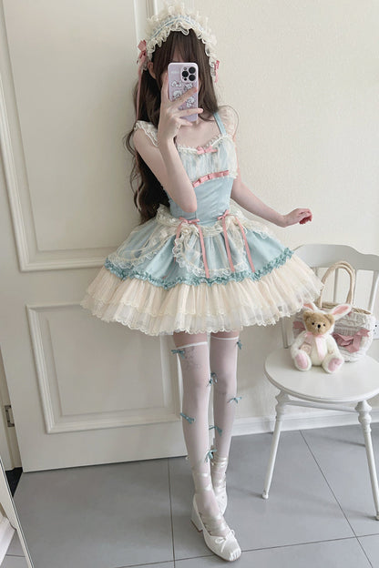 Sweet Lolita JSK - Flower Season, 4 Colors, Ballet-Inspired Style, Bow Detail, Lace Trim - additional product view 5