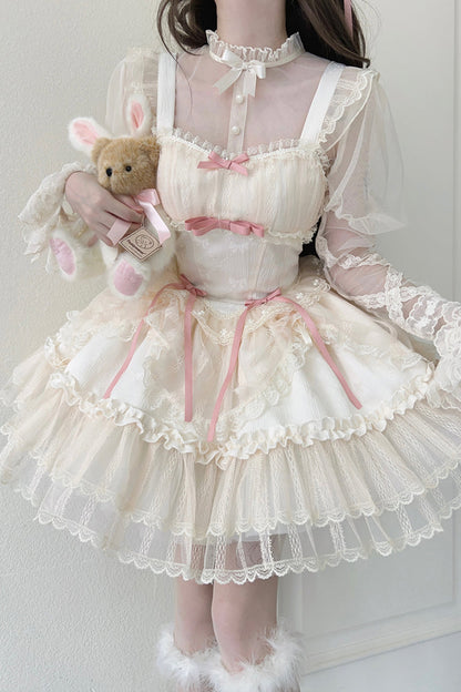 Sweet Lolita JSK - Flower Season, 4 Colors, Ballet-Inspired Style, Bow Detail, Lace Trim - additional product view 7