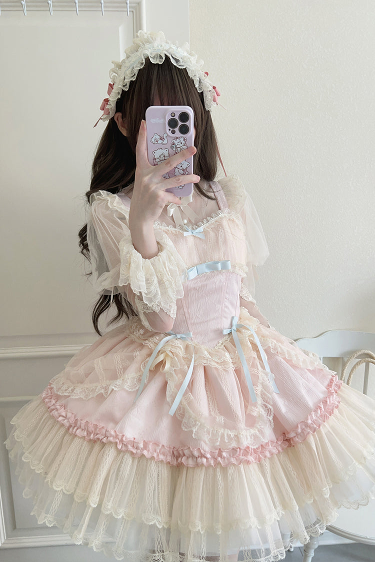 Sweet Lolita JSK - Flower Season, 4 Colors, Ballet-Inspired Style, Bow Detail, Lace Trim - additional product view 9