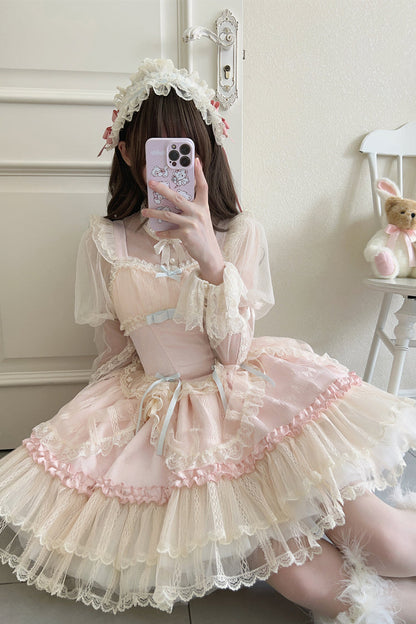 Sweet Lolita JSK - Flower Season, 4 Colors, Ballet-Inspired Style, Bow Detail, Lace Trim - additional product view 12