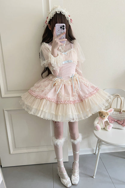 Sweet Lolita JSK - Flower Season, 4 Colors, Ballet-Inspired Style, Bow Detail, Lace Trim - additional product view 13
