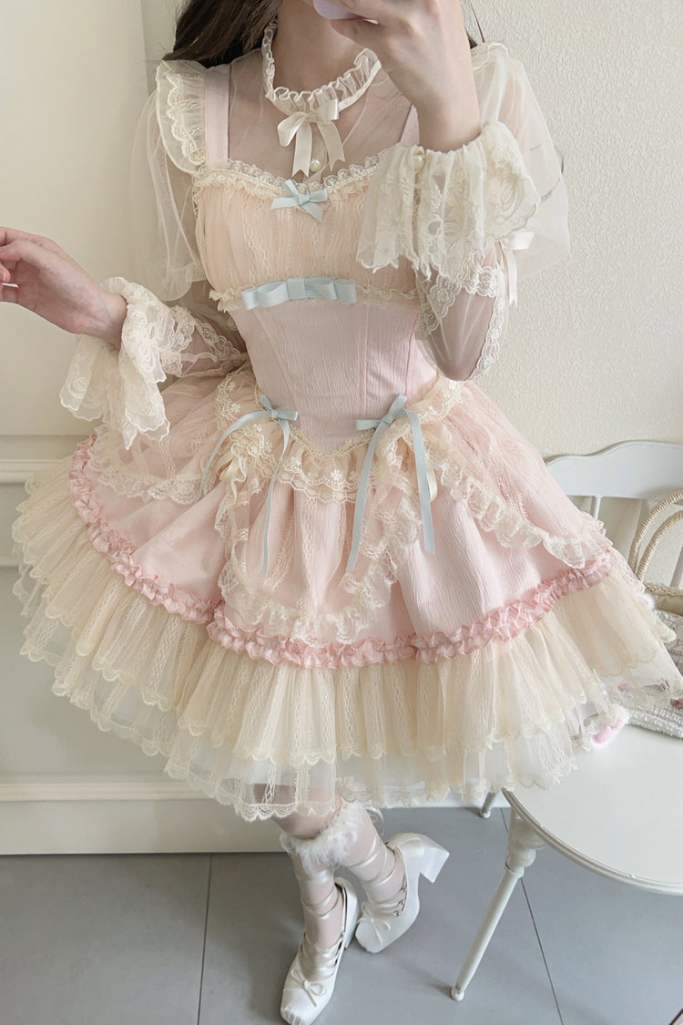 Sweet Lolita JSK - Flower Season, 4 Colors, Ballet-Inspired Style, Bow Detail, Lace Trim - additional product view 14