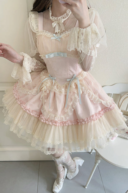 Sweet Lolita JSK - Flower Season, 4 Colors, Ballet-Inspired Style, Bow Detail, Lace Trim - additional product view 14