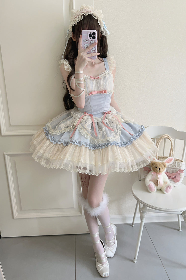 Sweet Lolita JSK - Flower Season, 4 Colors, Ballet-Inspired Style, Bow Detail, Lace Trim - additional product view 16