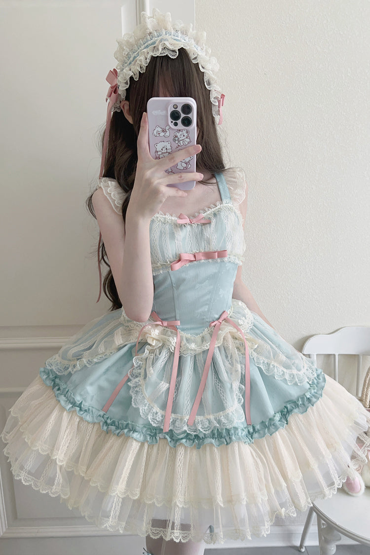 Sweet Lolita JSK - Flower Season, 4 Colors, Ballet-Inspired Style, Bow Detail, Lace Trim - main product image