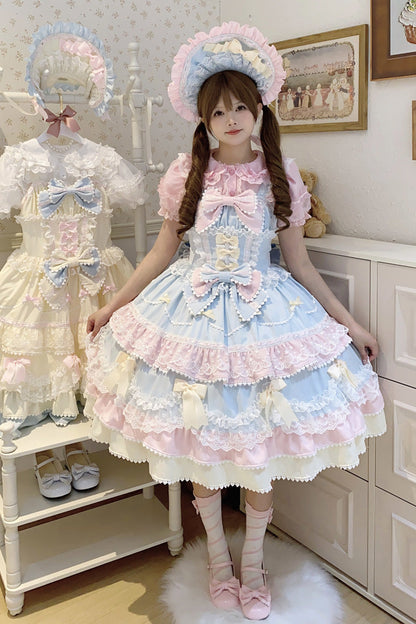 Sweet Lolita JSK - Fondant Cake, 2 Colors, Lace Trim, Ruffled, Layered - additional product view 5