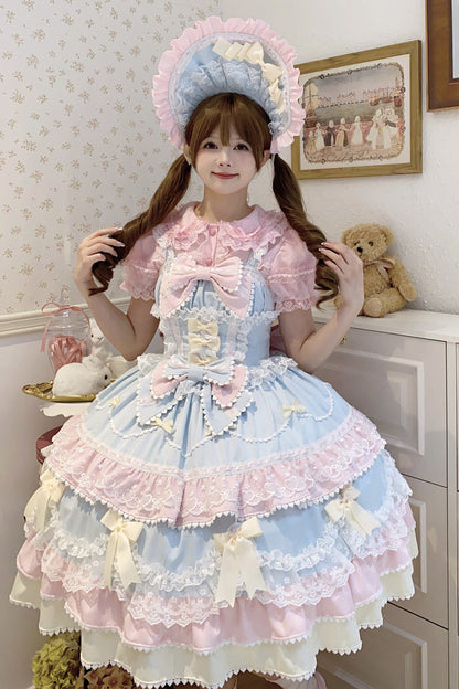 Sweet Lolita JSK - Fondant Cake, 2 Colors, Lace Trim, Ruffled, Layered - main product image