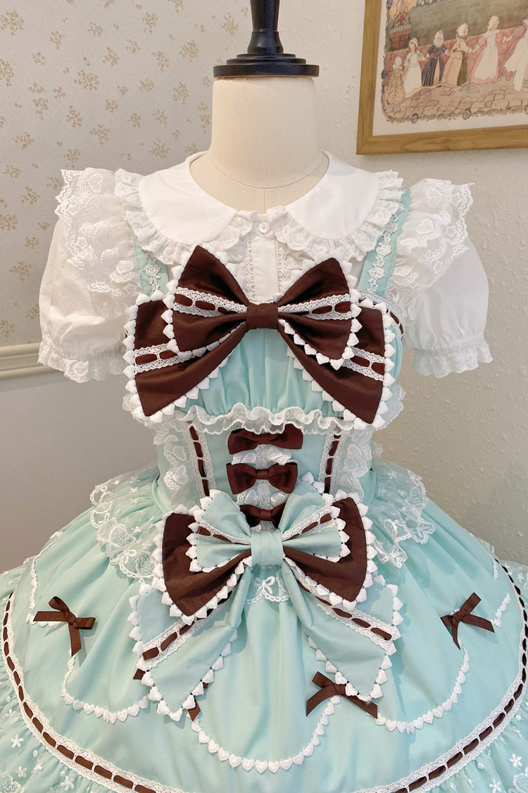 Sweet Lolita JSK - Fondant Cake, Mint-Chocolate, Lace Trim, Ruffled, Layered - additional product view 11