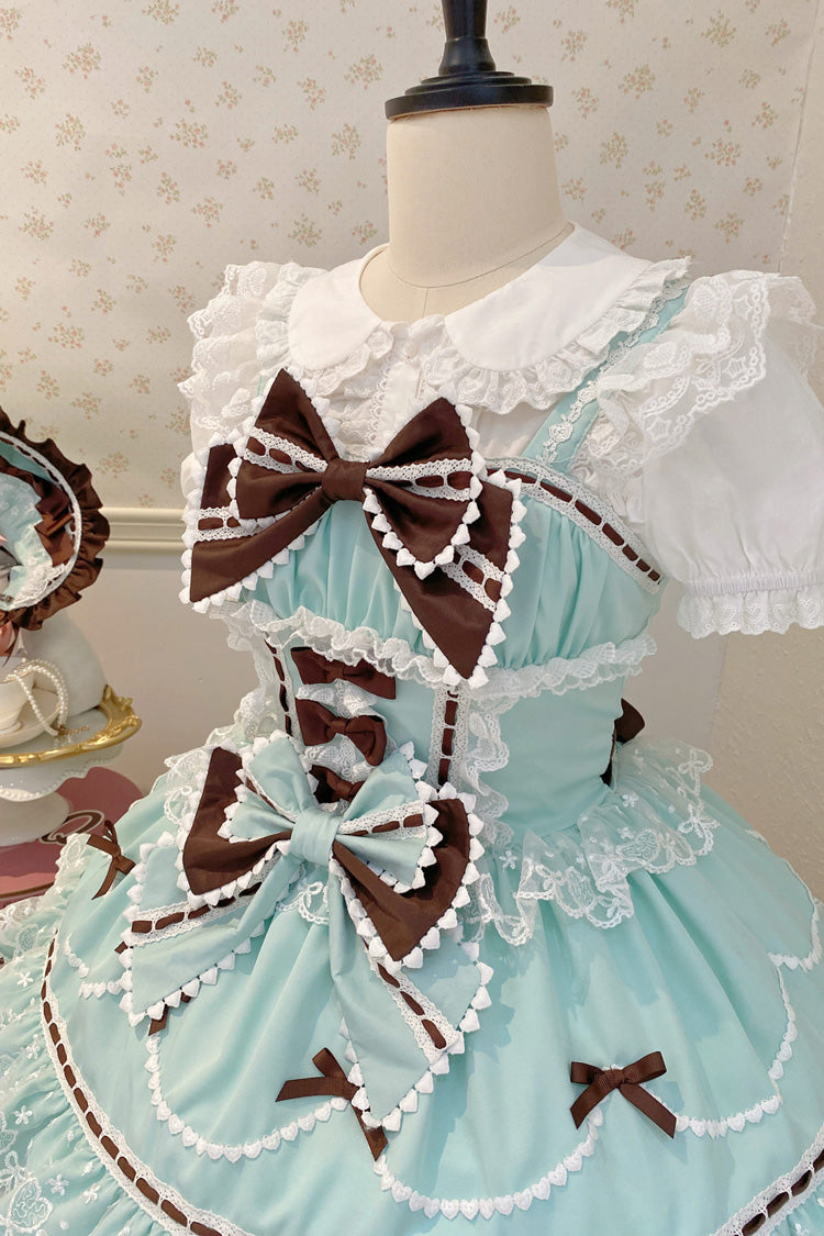 Sweet Lolita JSK - Fondant Cake, Mint-Chocolate, Lace Trim, Ruffled, Layered - additional product view 12
