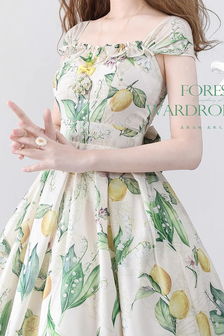 Sweet Lolita JSK - Forest Basket, 2 Colors, Bow Detail, Printed - additional product view 3