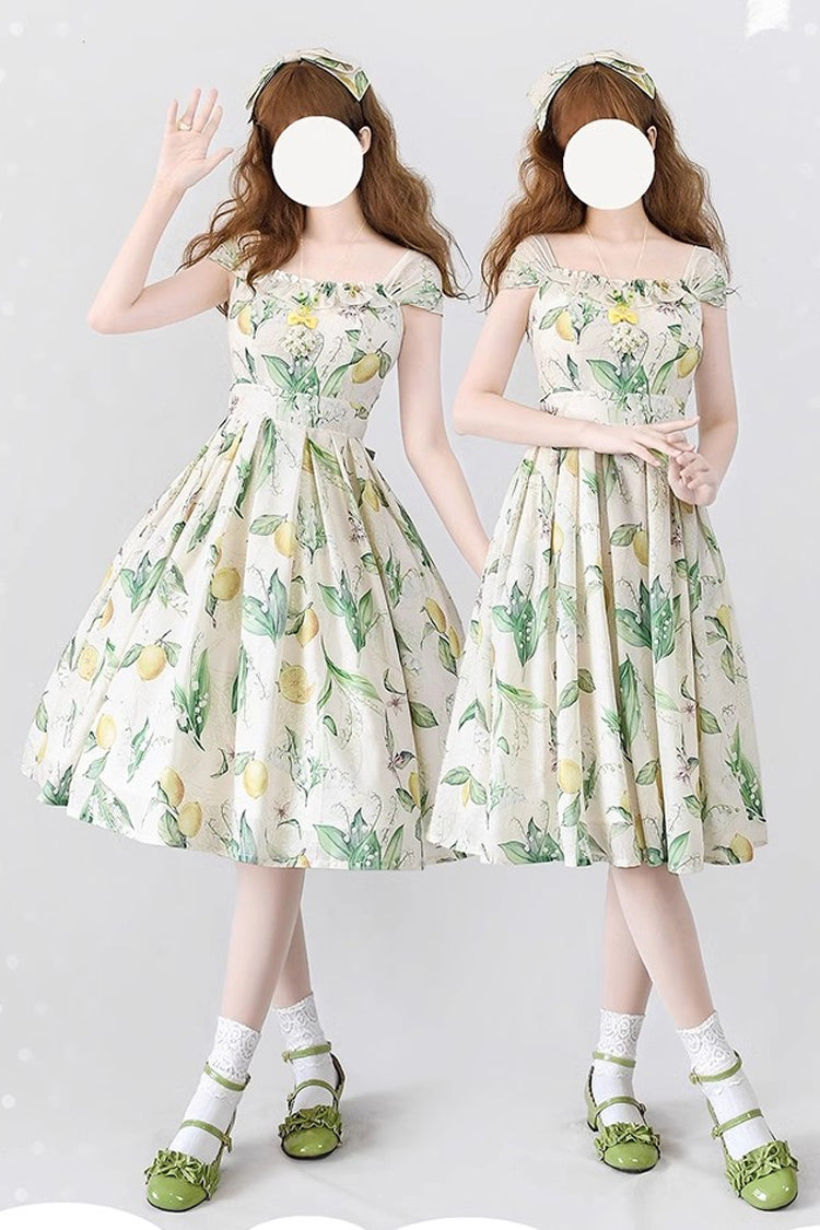 Sweet Lolita JSK - Forest Basket, 2 Colors, Bow Detail, Printed - main product image