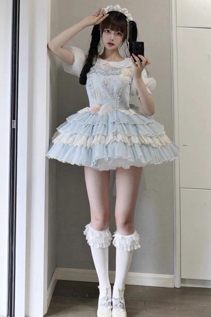 Sweet Lolita JSK - Good Night, Tulip, 2 Colors, Embroidered, Layered - additional product view 3