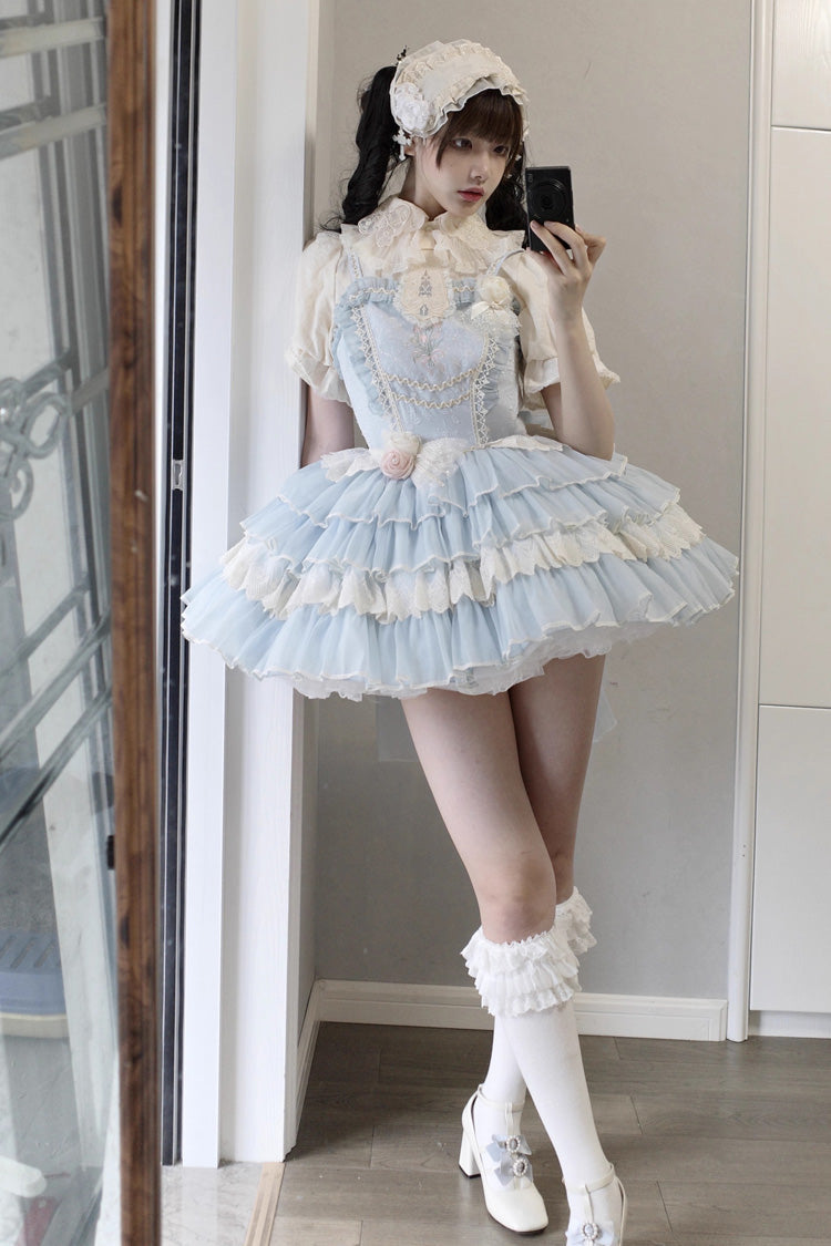 Sweet Lolita JSK - Good Night, Tulip, 2 Colors, Embroidered, Layered - additional product view 4