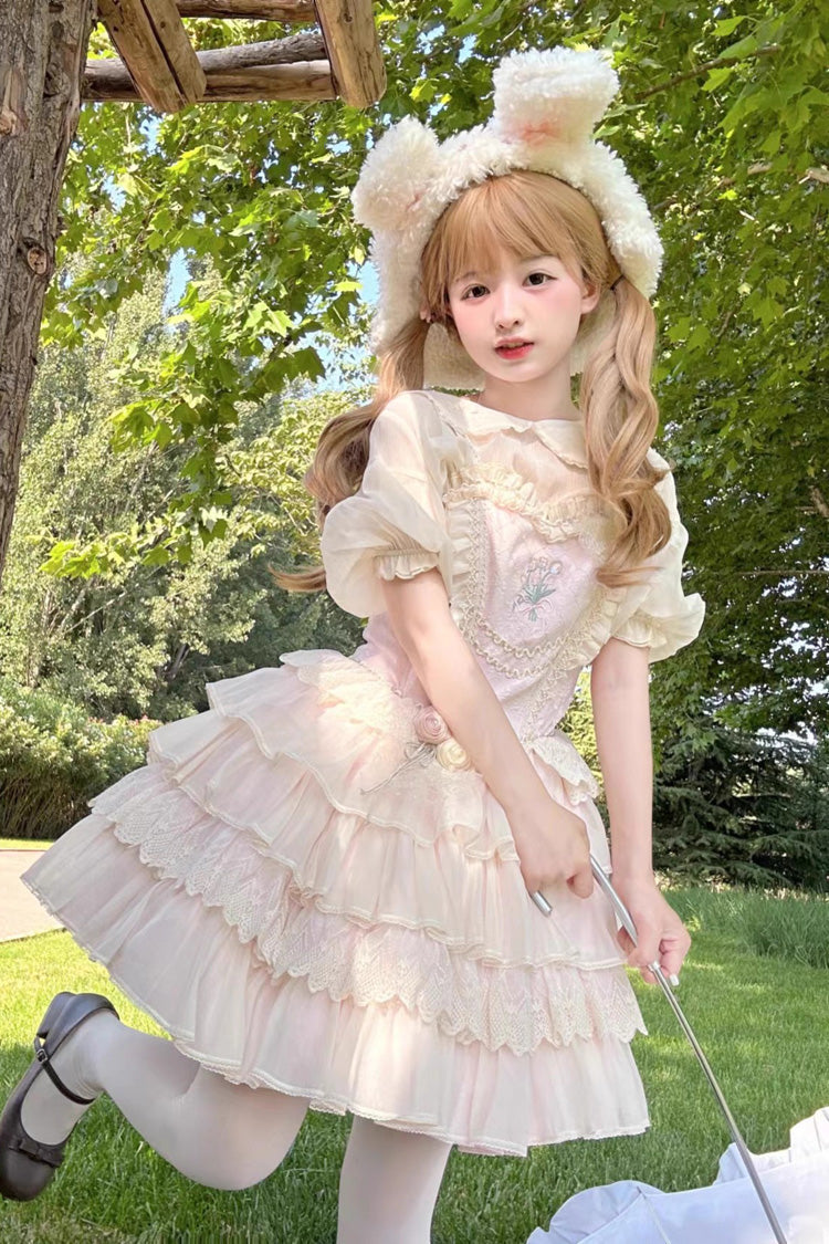 Sweet Lolita JSK - Good Night, Tulip, 2 Colors, Embroidered, Layered - additional product view 7