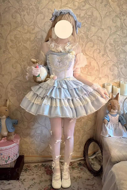 Sweet Lolita JSK - Good Night, Tulip, 2 Colors, Embroidered, Layered - additional product view 8