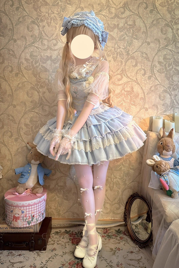 Sweet Lolita JSK - Good Night, Tulip, 2 Colors, Embroidered, Layered - additional product view 9