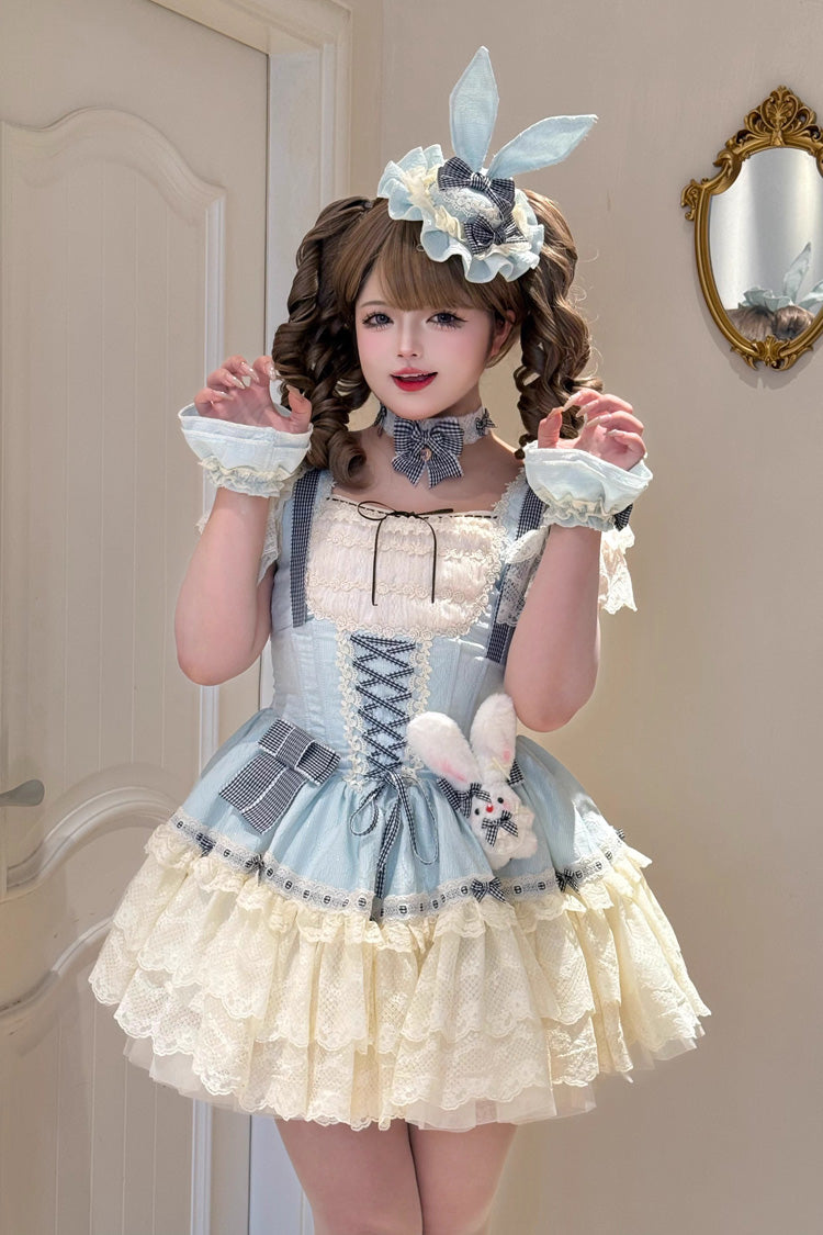 Sweet Lolita JSK - Goodnight Alice, 3 Colors, Lace Trim, Ruffled, Lace-Up - main product image
