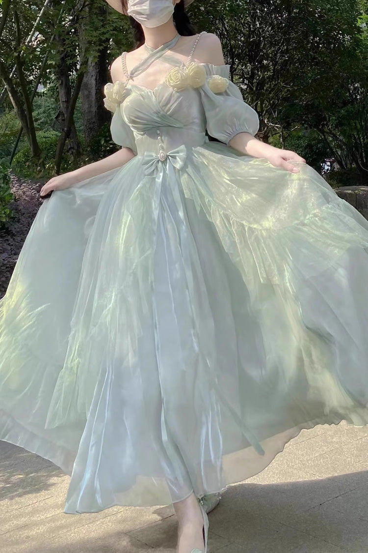 Sweet Lolita JSK - Gradient Gorgeous, 3 Colors, Bow Detail - Lolita Coordinate Dress - S Green / M Green / L Green option