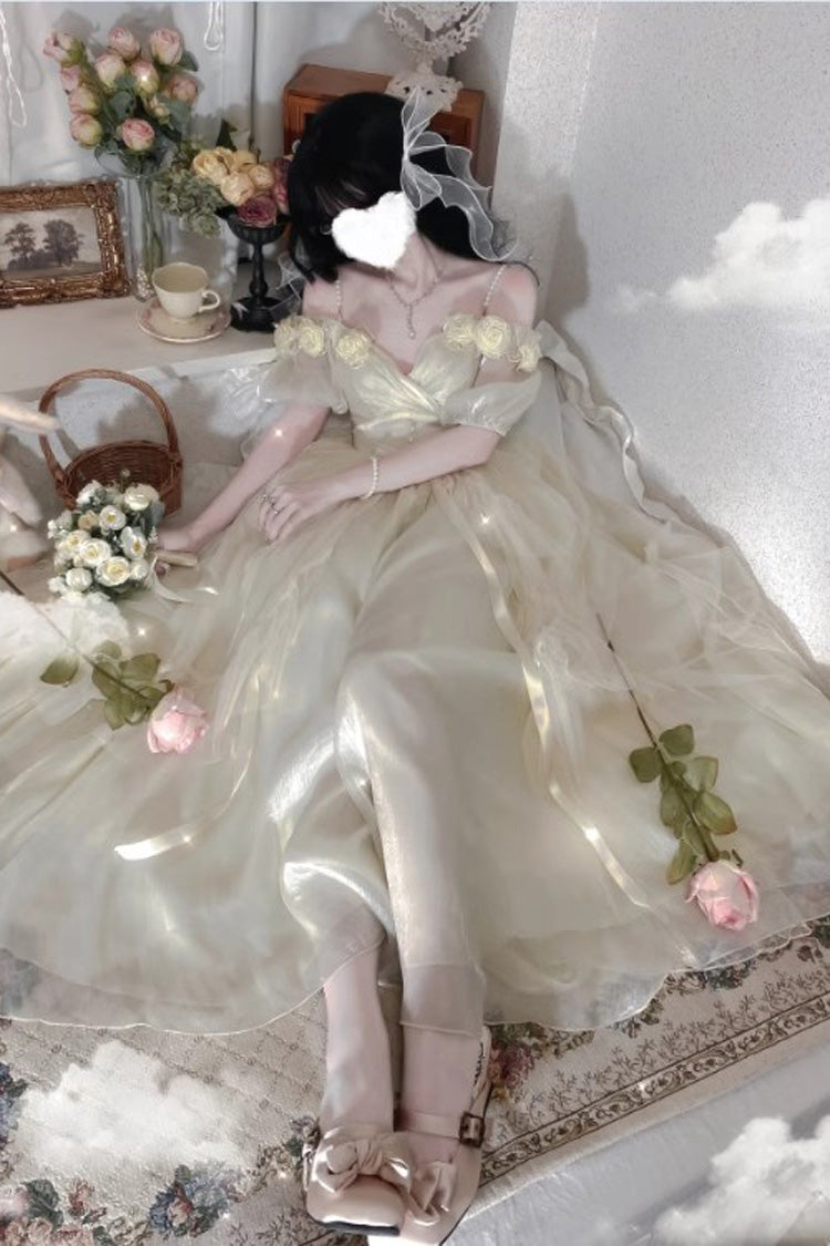 Sweet Lolita JSK - Gradient Gorgeous, 3 Colors, Bow Detail - Lolita Coordinate Dress - S Ivory / M Ivory / L Ivory option