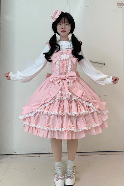 Sweet Lolita JSK - Grisha, 3 Colors, Plus Size, Ruffled, Layered - additional product view 11