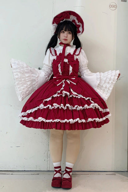 Sweet Lolita JSK - Grisha, 3 Colors, Plus Size, Ruffled, Layered - additional product view 16
