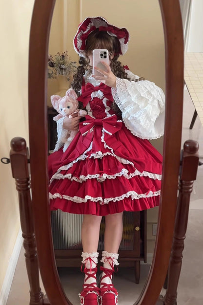 Sweet Lolita JSK - Grisha, 3 Colors, Plus Size, Ruffled, Layered - additional product view 17