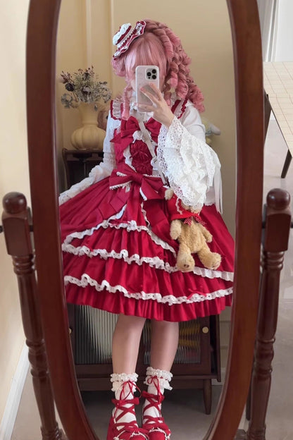 Sweet Lolita JSK - Grisha, 3 Colors, Plus Size, Ruffled, Layered - additional product view 18