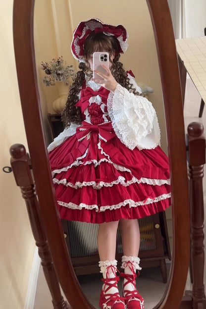 Sweet Lolita JSK - Grisha, 3 Colors, Plus Size, Ruffled, Layered - additional product view 19
