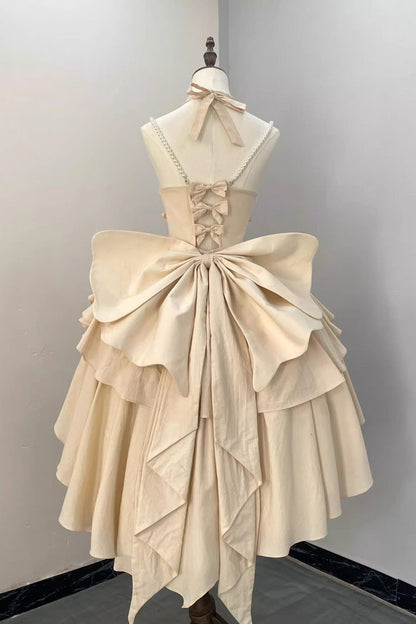 Sweet Lolita JSK - Hanayome Hollow, Ivory, Bow Detail - Tea Party Jumper Dress - additional product view 4