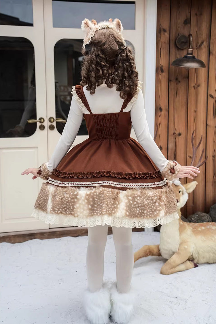 Sweet Lolita JSK - Hazelnut Moose, Brown, Bow Detail, Ruffled - additional product view 5