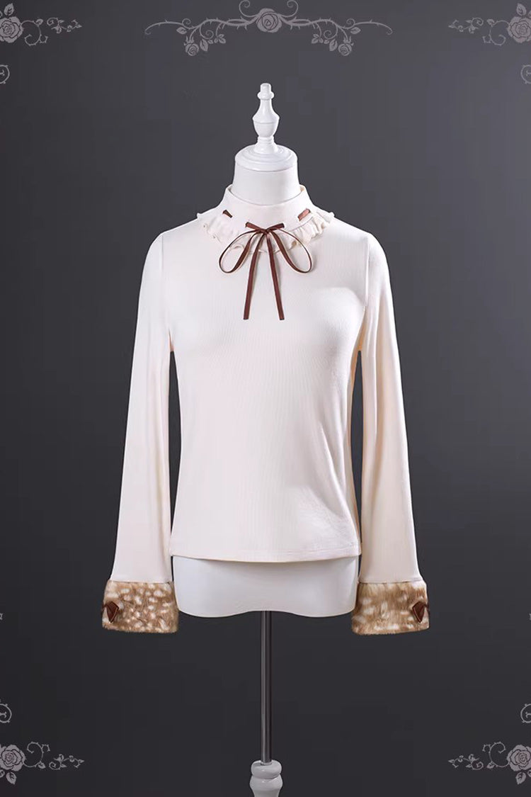 Sweet Lolita JSK - Hazelnut Moose, Brown, Bow Detail, Ruffled - S Top / M Top / L Top option