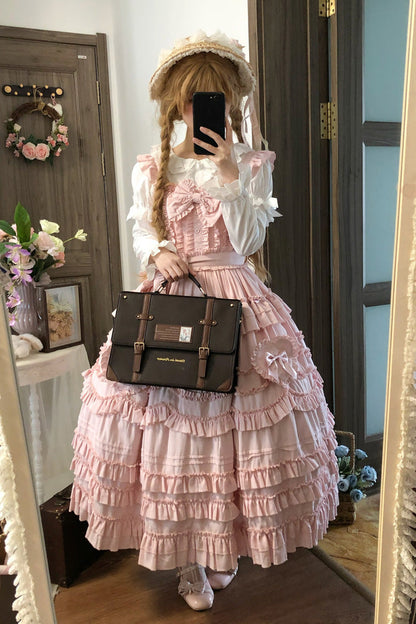 Sweet Lolita JSK - Heart In Love, Pink, Bow Detail, Ruffled, Layered - additional product view 6