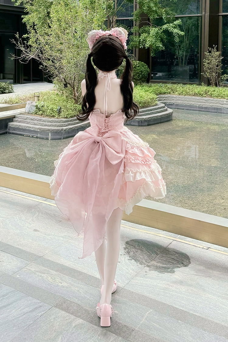 Sweet Lolita JSK - Heart Of Butterfly, Pink, Bow Detail, Ruffled, Embroidered - additional product view 8