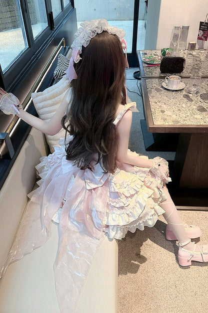 Sweet Lolita JSK - Heart Of Butterfly, Pink, Bow Detail, Ruffled, Embroidered - additional product view 11