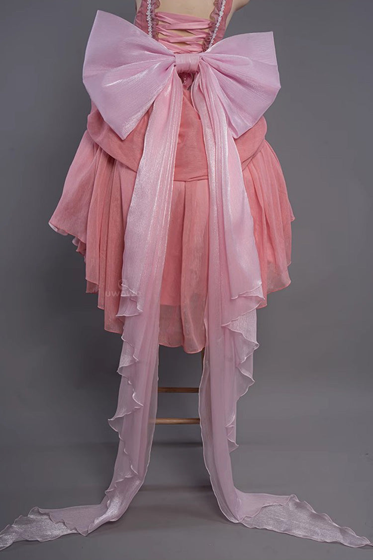 Sweet Lolita JSK - Humanoid Computer Angel, Pink, Detachable Detail, Bow Detail, Lace Trim - additional product view 5
