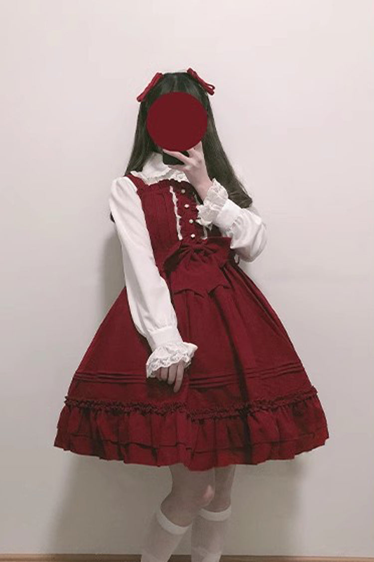 Sweet Lolita JSK - Ice Cream, 7 Colors, Ruffled, Bow Detail - Tea Party Jumper Dress - additional product view 8