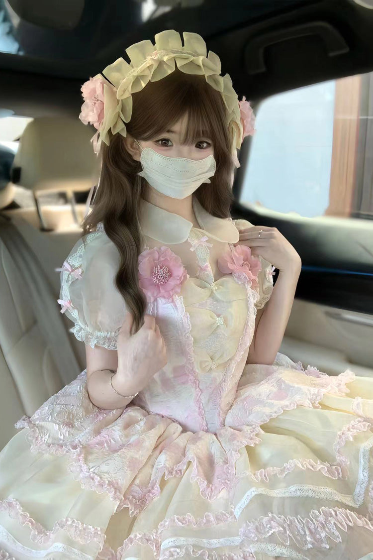 Sweet Lolita JSK - Jasmine Rain Print Stitching, 6 Colors, Printed, Lace Trim - additional product view 3
