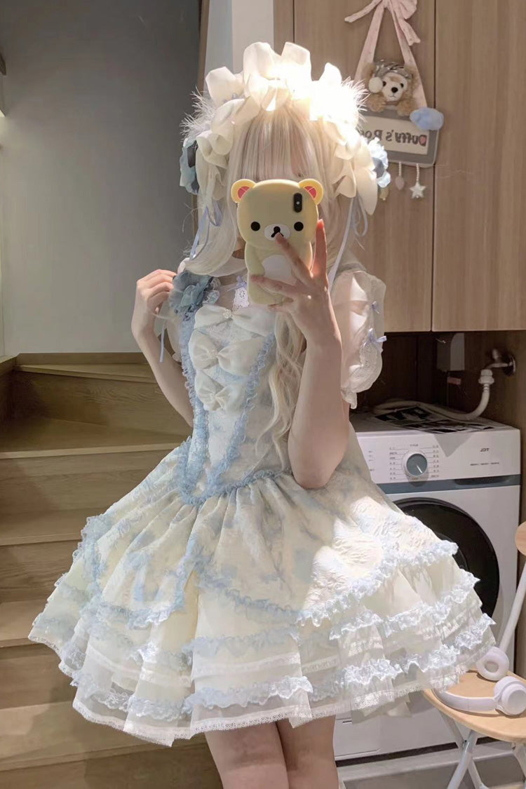Sweet Lolita JSK - Jasmine Rain Print Stitching, 6 Colors, Printed, Lace Trim - additional product view 4