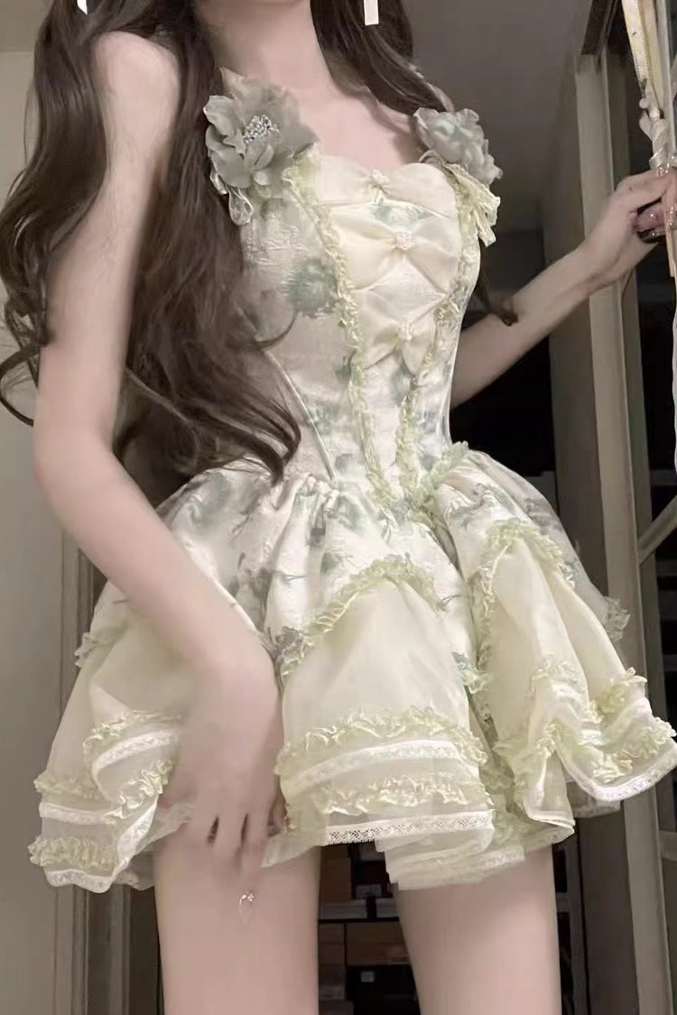 Sweet Lolita JSK - Jasmine Rain Print Stitching, 6 Colors, Printed, Lace Trim - additional product view 8