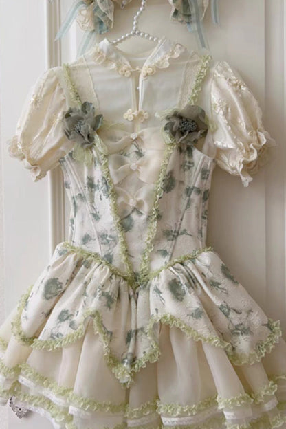 Sweet Lolita JSK - Jasmine Rain Print Stitching, 6 Colors, Printed, Lace Trim - additional product view 12