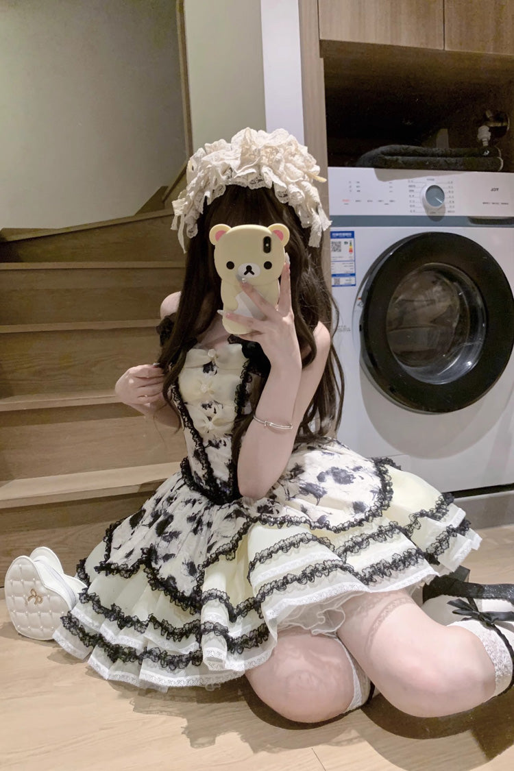 Sweet Lolita JSK - Jasmine Rain Print Stitching, 6 Colors, Printed, Lace Trim - additional product view 13