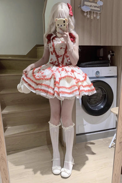 Sweet Lolita JSK - Jasmine Rain Print Stitching, 6 Colors, Printed, Lace Trim - additional product view 17