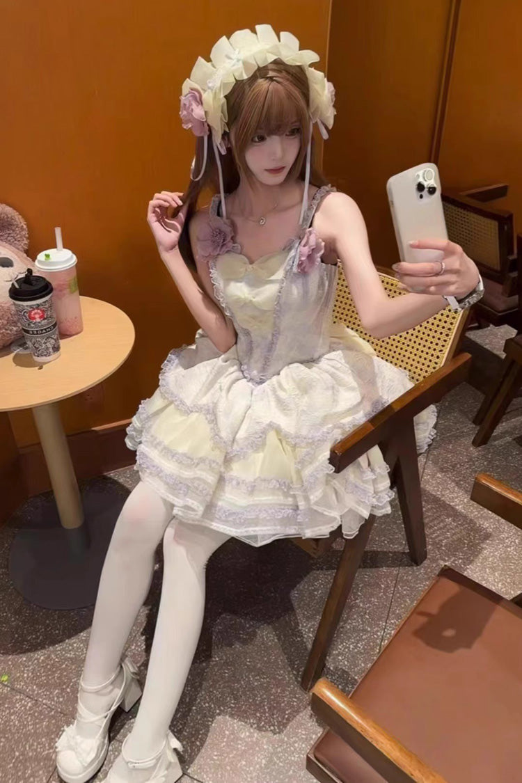 Sweet Lolita JSK - Jasmine Rain Print Stitching, 6 Colors, Printed, Lace Trim - additional product view 19