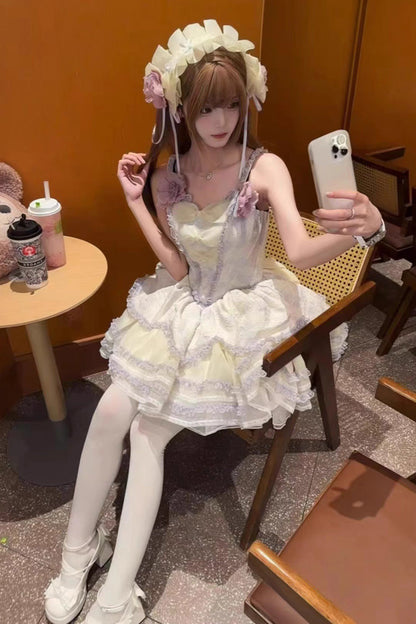 Sweet Lolita JSK - Jasmine Rain Print Stitching, 6 Colors, Printed, Lace Trim - additional product view 19