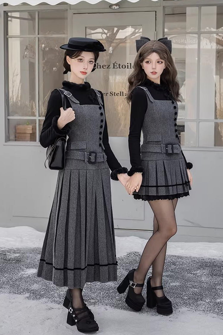 Sweet Lolita JSK - Letters & Poems · Grace, Gray, Classic Style, Ruffled - additional product view 2