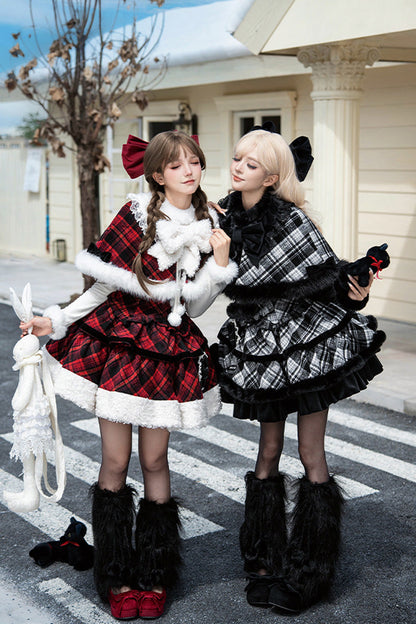 Sweet Lolita JSK - Letters & Poems · Snowy Night, 2 Colors, Ruffled, Printed, Layered - additional product view 3