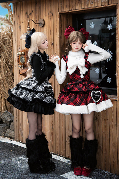Sweet Lolita JSK - Letters & Poems · Snowy Night, 2 Colors, Ruffled, Printed, Layered - additional product view 4